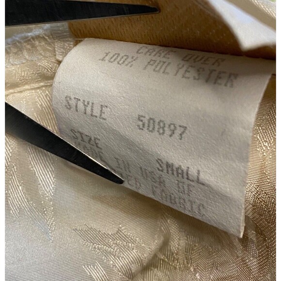 Vtg INNER MOST Floral SATIN House Coat ROBE Long Women's Small USA Made Ivory - Picture 9 of 10